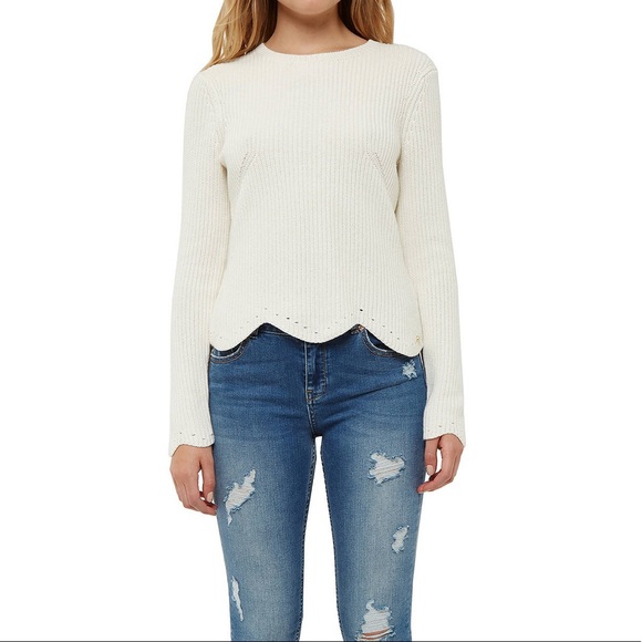 Ted Baker Finda Scalloped Edge Ribbed Jumper - Picture 2 of 14